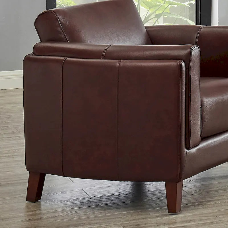 Ledersofa mit Federkern, Memoryschaum und Federn
