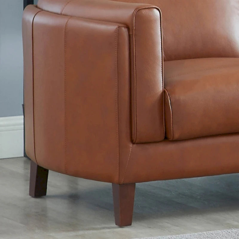 Ledersofa mit Federkern, Memoryschaum und Federn