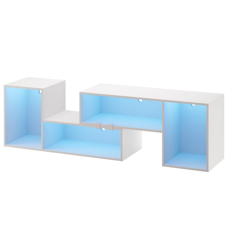 Moderner DIY-TV-Ständer, verformbares Entertainment Center mit LED-Lichtleiste