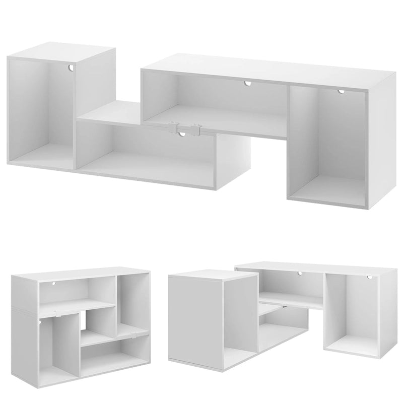 Moderner DIY-TV-Ständer, verformbares Entertainment Center mit LED-Lichtleiste