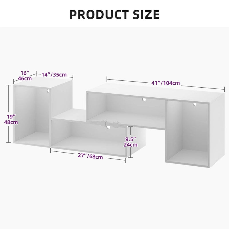 Moderner DIY-TV-Ständer, verformbares Entertainment Center mit LED-Lichtleiste
