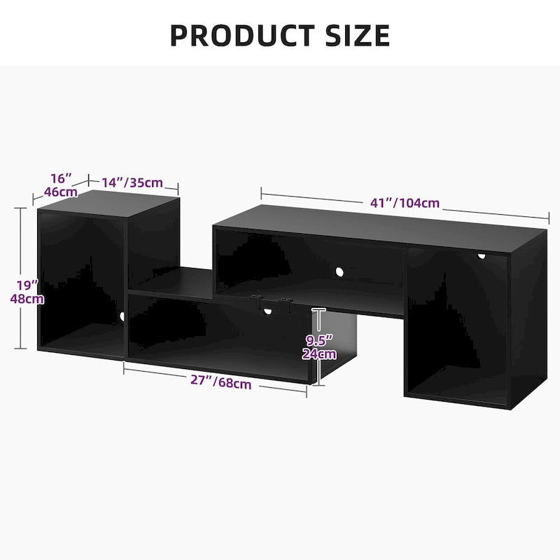 Moderner DIY-TV-Ständer, verformbares Entertainment Center mit LED-Lichtleiste