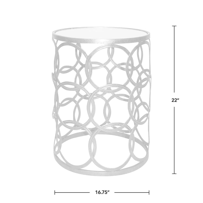 Vergoldeter runder Beistelltisch mit Eisenakzenten, 42,5 x 42,5 x 56 cm