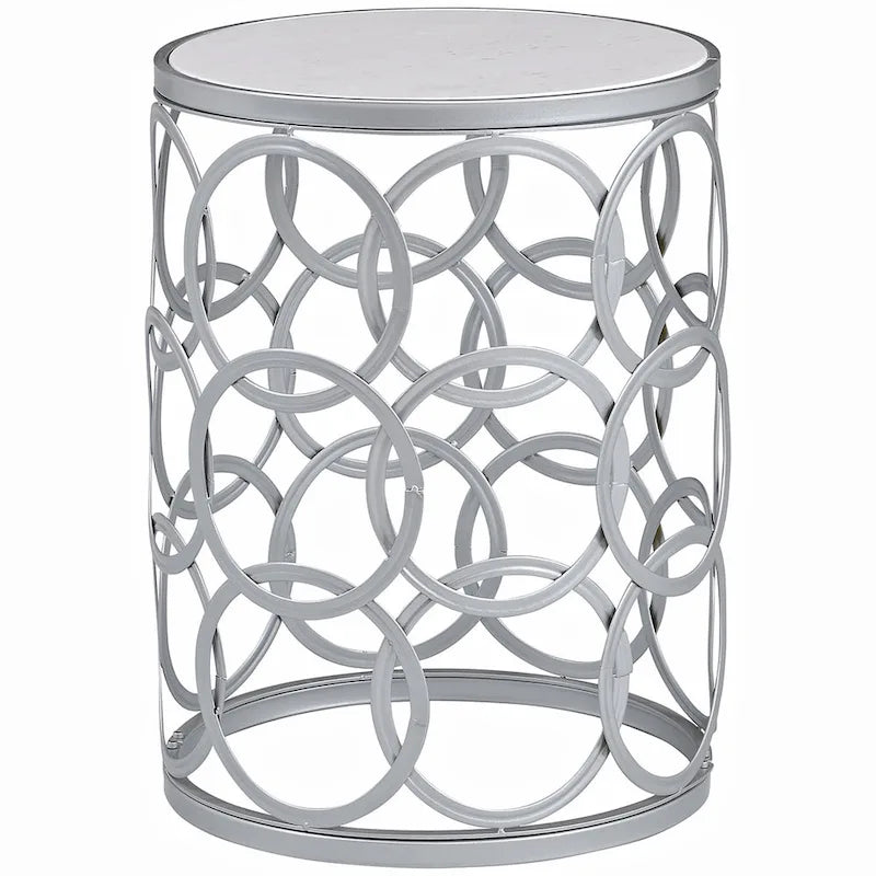 Vergoldeter runder Beistelltisch mit Eisenakzenten, 42,5 x 42,5 x 56 cm