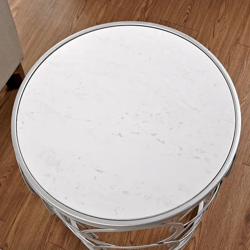 Vergoldeter runder Beistelltisch mit Eisenakzenten, 42,5 x 42,5 x 56 cm