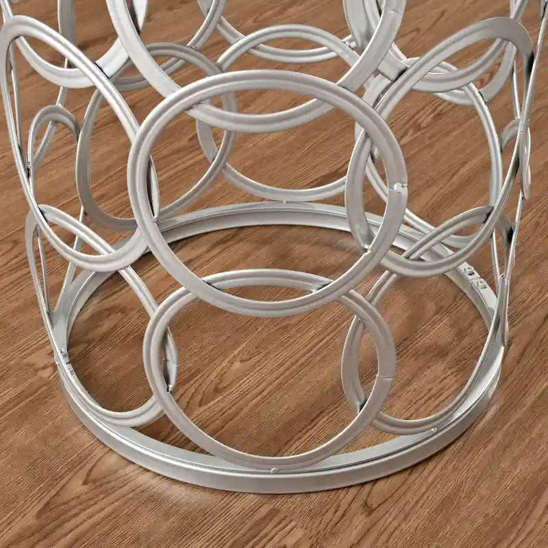 Vergoldeter runder Beistelltisch mit Eisenakzenten, 42,5 x 42,5 x 56 cm