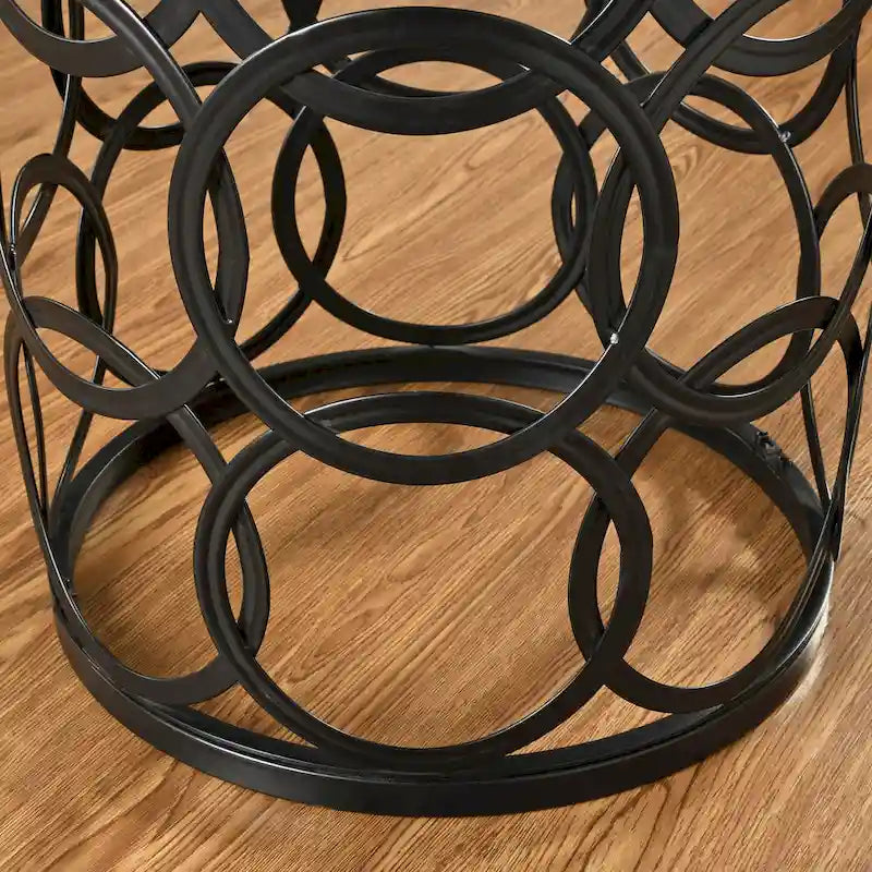 Vergoldeter runder Beistelltisch mit Eisenakzenten, 42,5 x 42,5 x 56 cm
