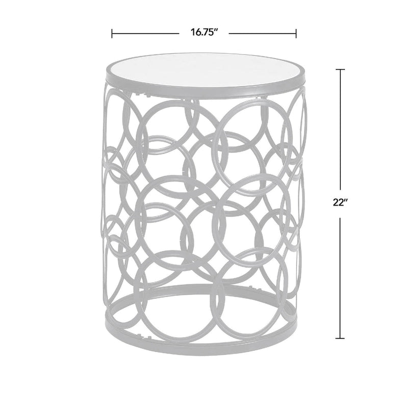 Vergoldeter runder Beistelltisch mit Eisenakzenten, 42,5 x 42,5 x 56 cm