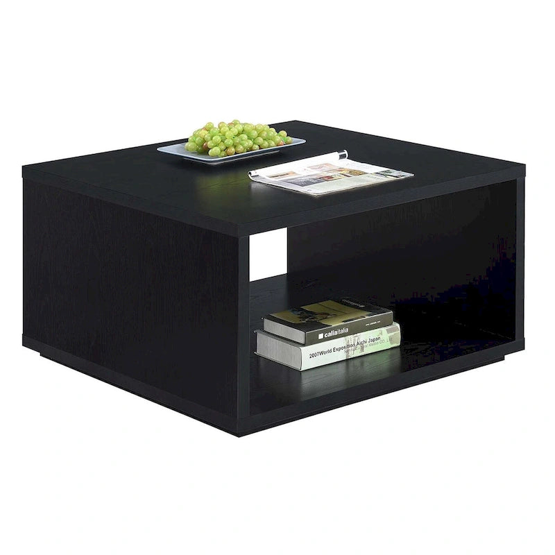 Quadratischer Couchtisch mit offenem Ablagefach