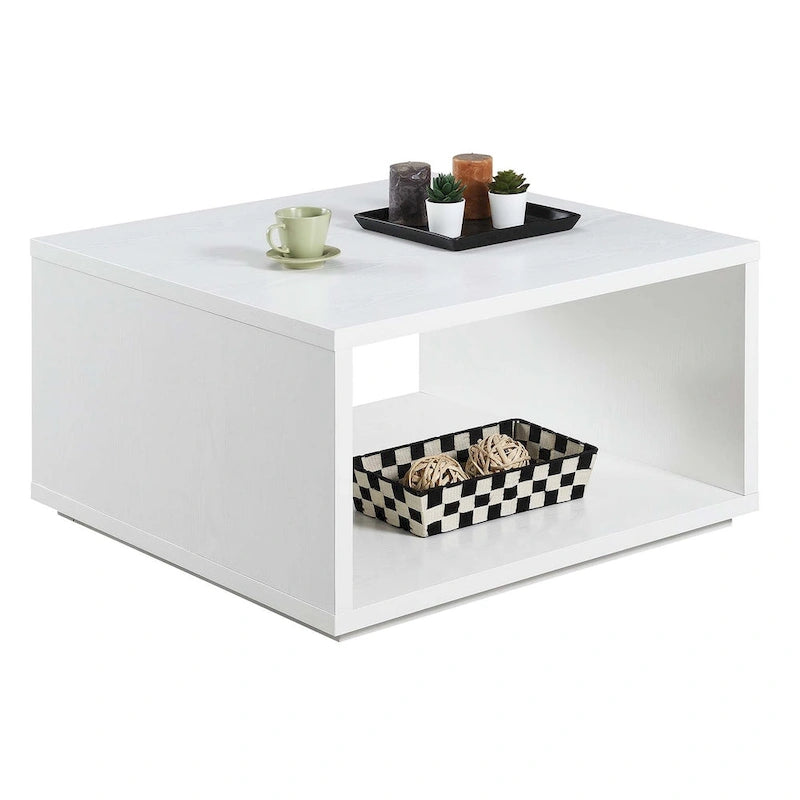 Quadratischer Couchtisch mit offenem Ablagefach