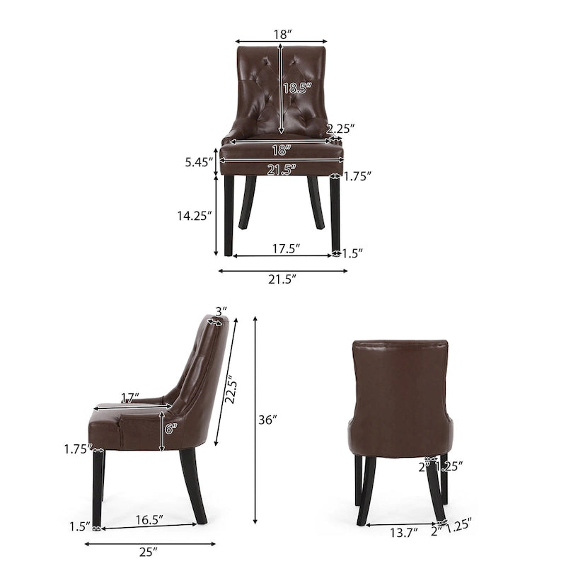 Gepolsterte Esszimmerstühle, 2er-Set