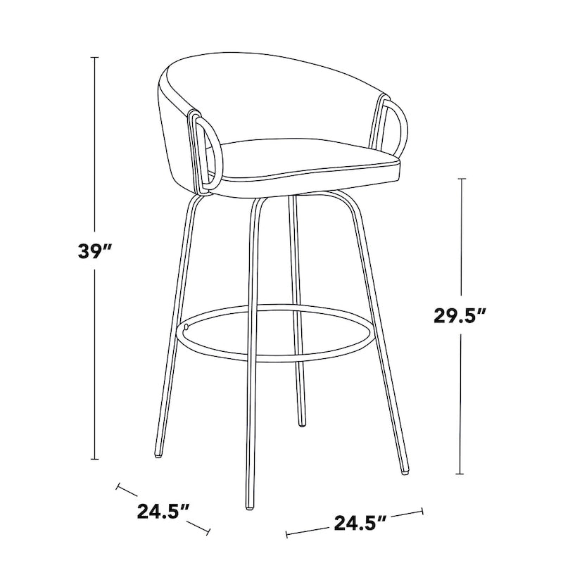 2er-Set Barhocker, feststehende Höhe 76 cm, goldfarbenes Metall