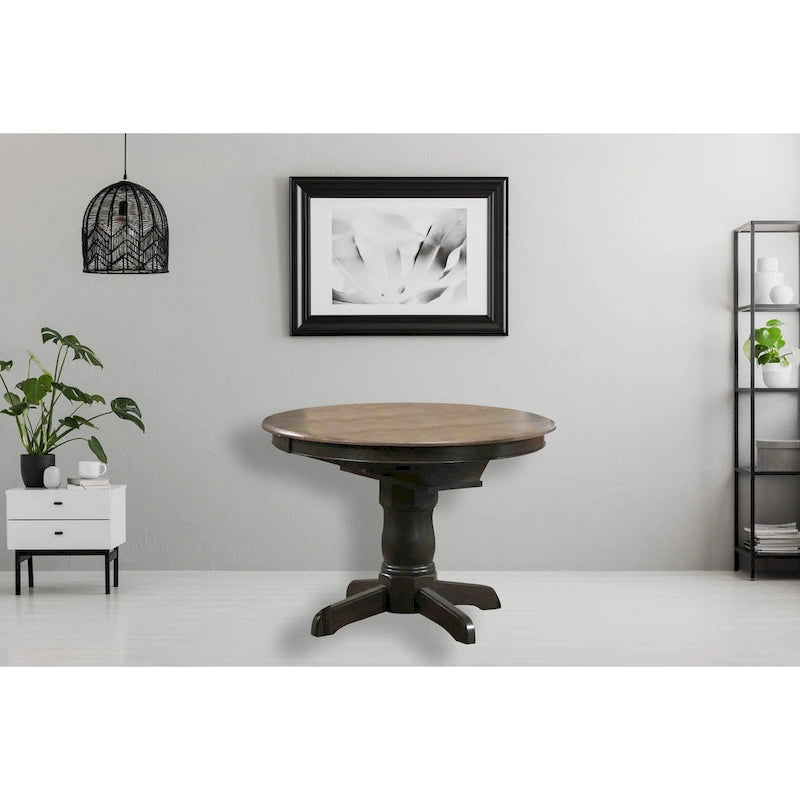 Round Butterfly Leaf Dining Table - N/A