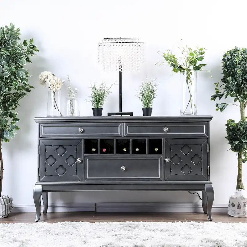 Glamouröses 60-Zoll-Buffet und Sideboard aus Holz mit marokkanischen Akzenten