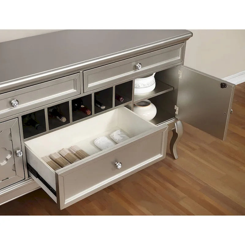 Glamouröses 60-Zoll-Buffet und Sideboard aus Holz mit marokkanischen Akzenten