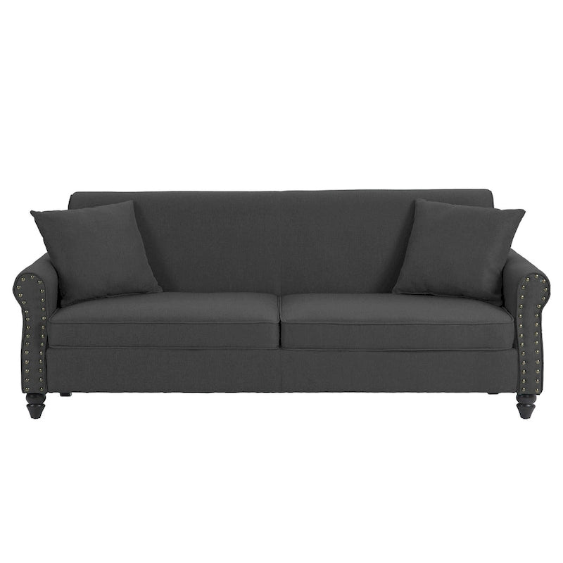 73 Nagelkopfbesatz-Sofa mit gerollten Armlehnen und Polster-Loveseat