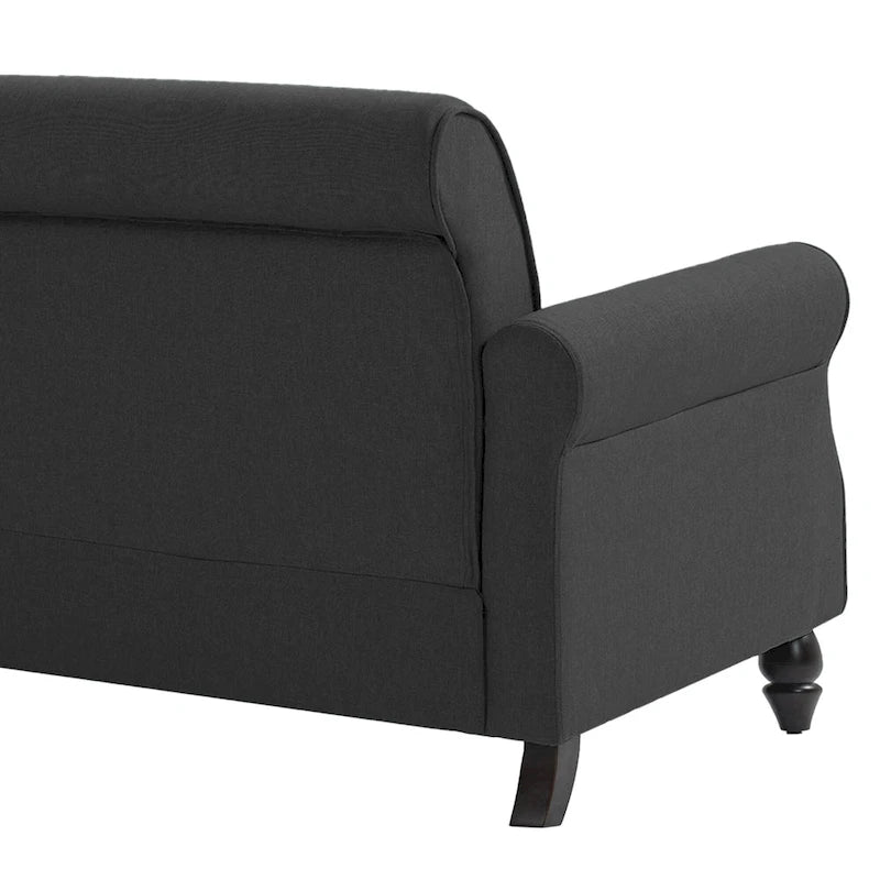 73 Nagelkopfbesatz-Sofa mit gerollten Armlehnen und Polster-Loveseat