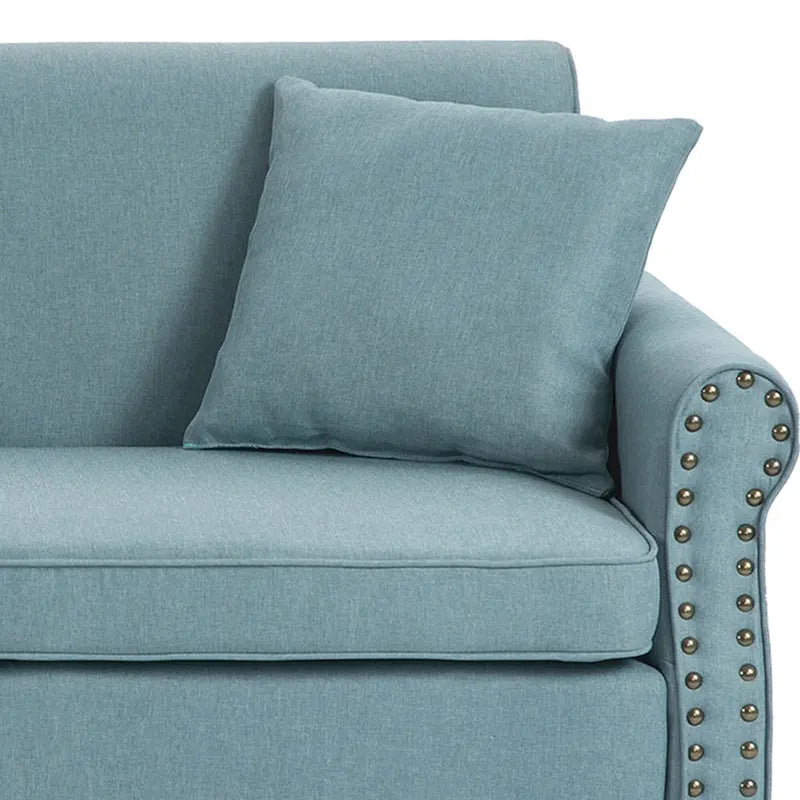 73 Nagelkopfbesatz-Sofa mit gerollten Armlehnen und Polster-Loveseat