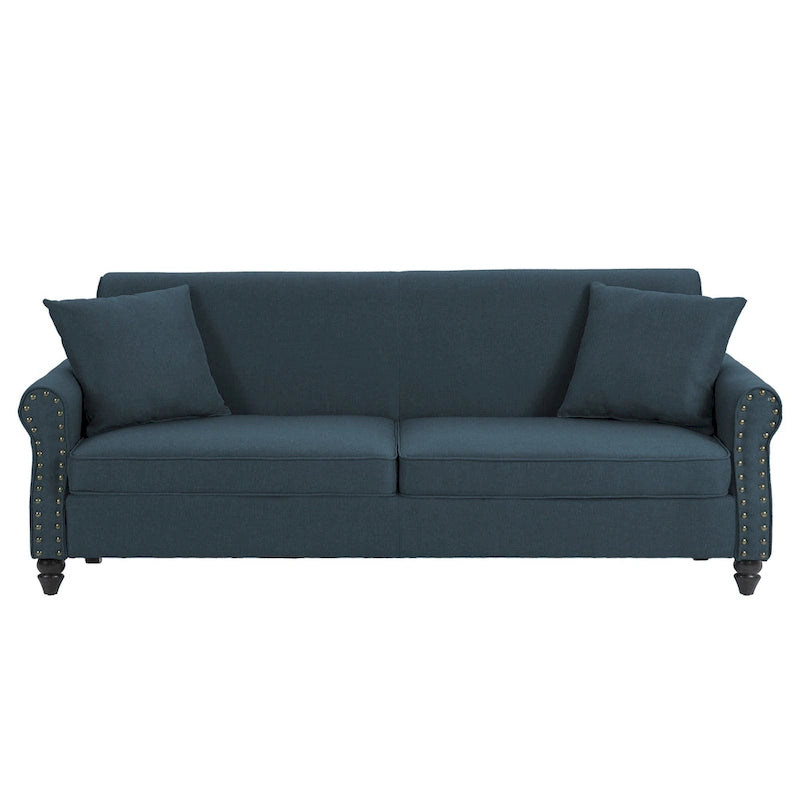 73 Nagelkopfbesatz-Sofa mit gerollten Armlehnen und Polster-Loveseat