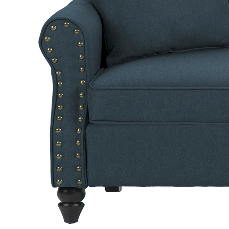 73 Nagelkopfbesatz-Sofa mit gerollten Armlehnen und Polster-Loveseat