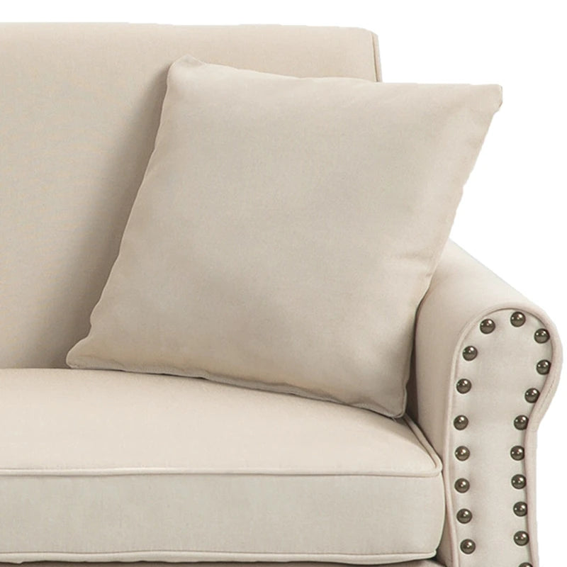 73 Nagelkopfbesatz-Sofa mit gerollten Armlehnen und Polster-Loveseat
