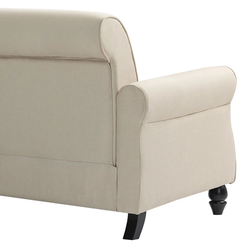 73 Nagelkopfbesatz-Sofa mit gerollten Armlehnen und Polster-Loveseat