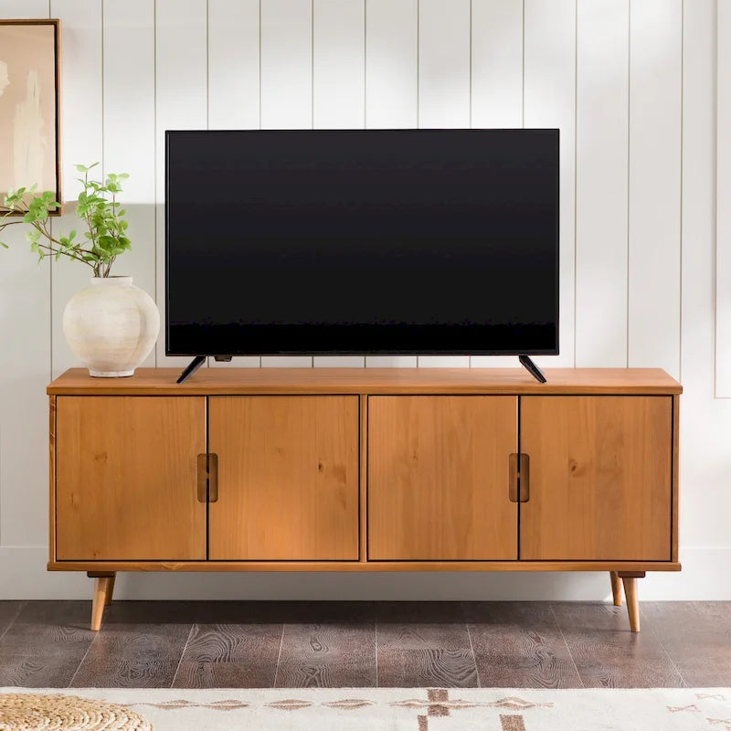 TV-Möbel aus Massivholz im Mid-Century Modern Stil