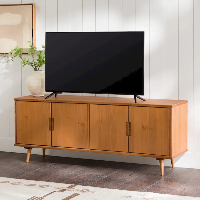 TV-Möbel aus Massivholz im Mid-Century Modern Stil