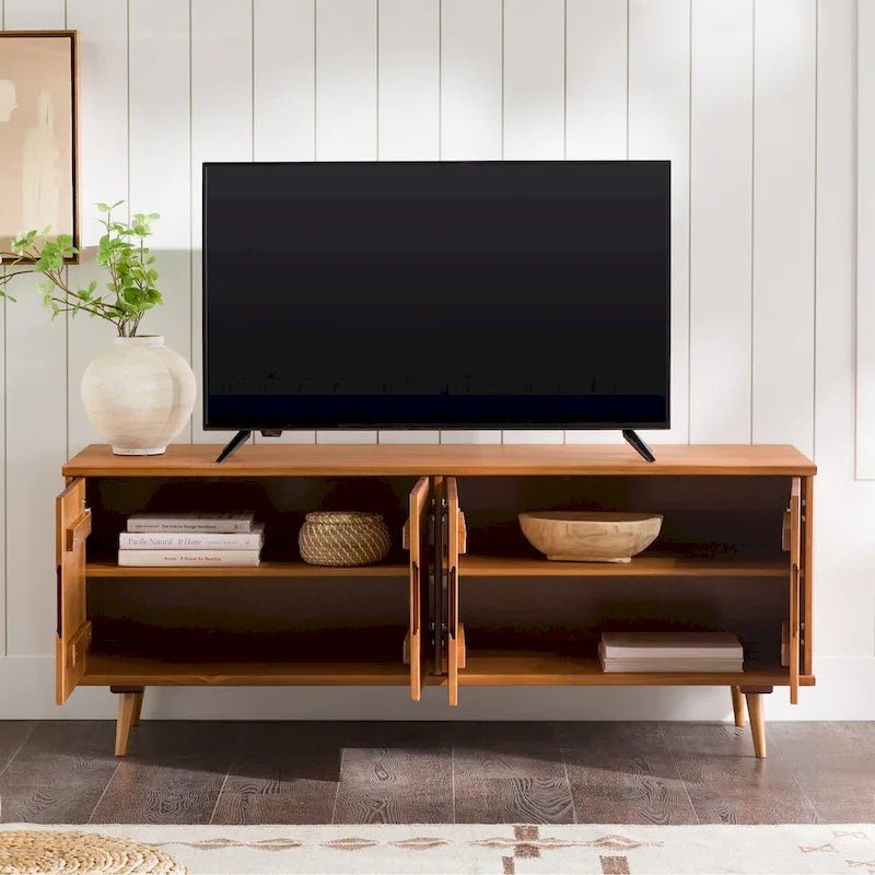 TV-Möbel aus Massivholz im Mid-Century Modern Stil
