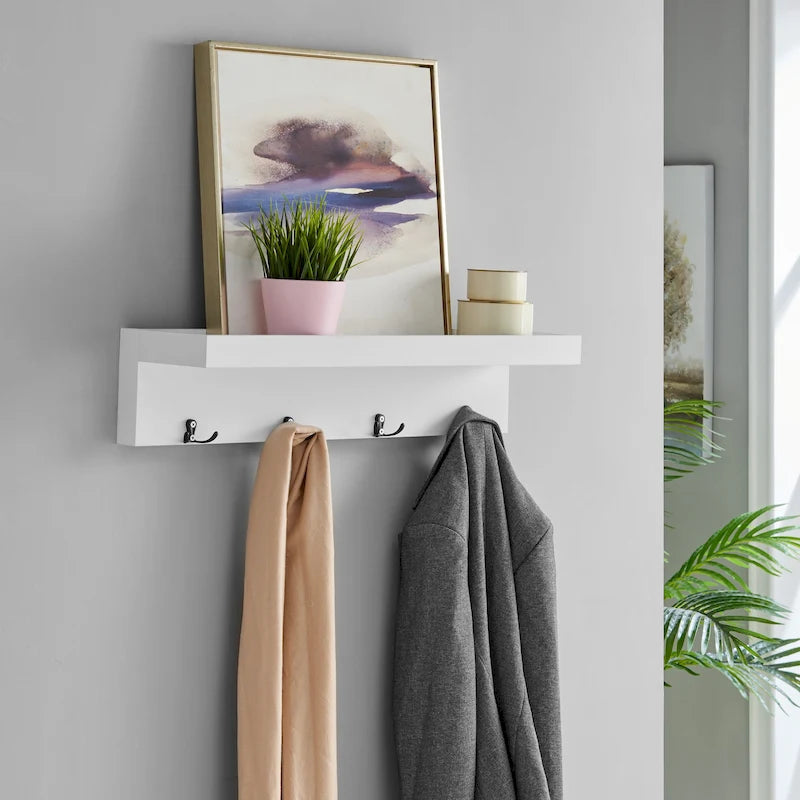 Garderobenleiste mit Ablage und Haken