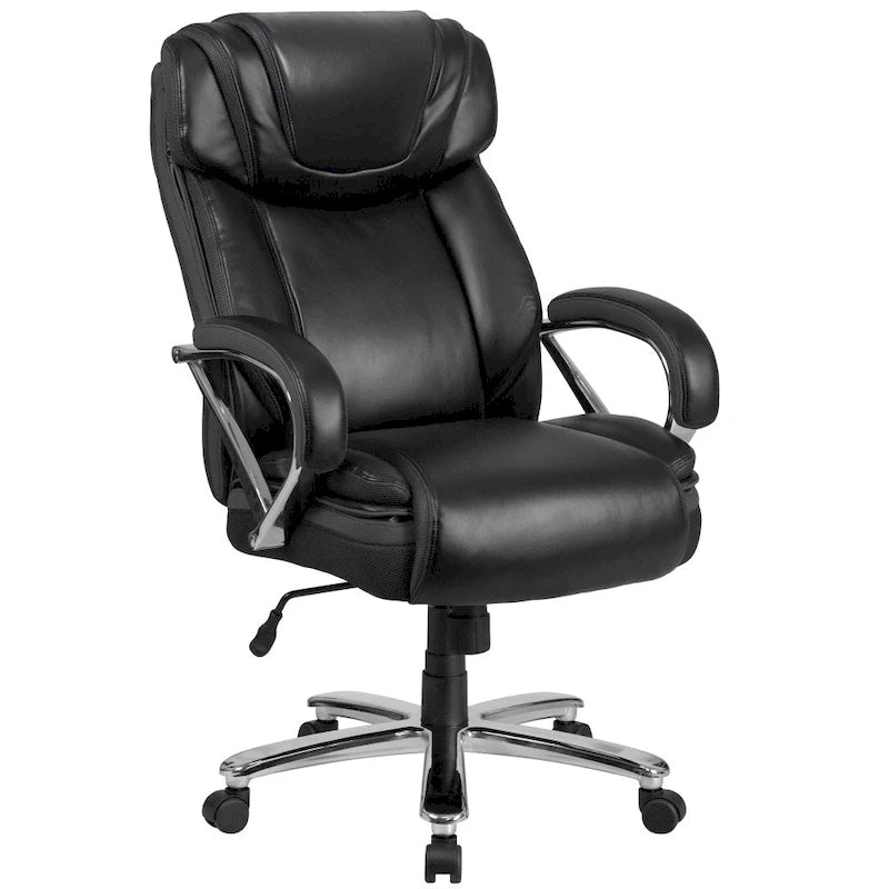 Big & Tall Chefsessel aus LeatherSoft mit Rollen und ergonomischen Funktionen