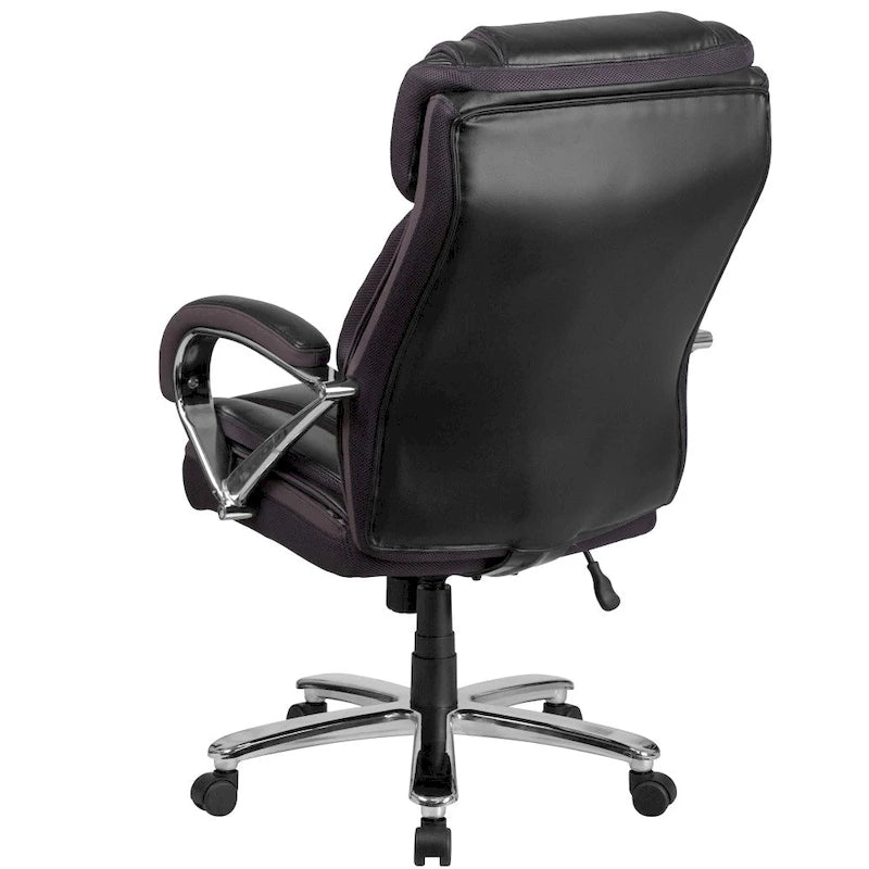 Big & Tall Chefsessel aus LeatherSoft mit Rollen und ergonomischen Funktionen