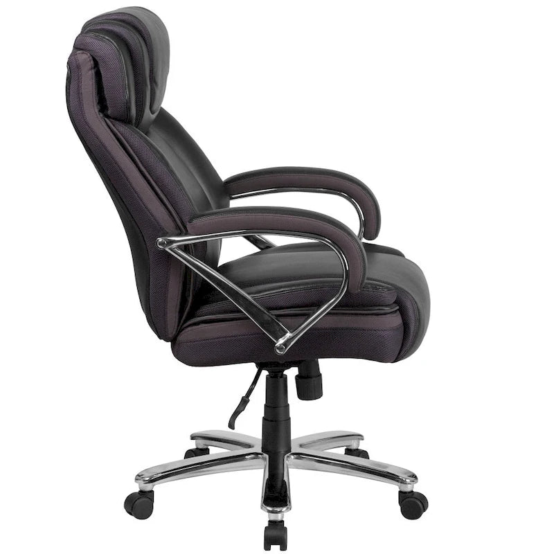 Big & Tall Chefsessel aus LeatherSoft mit Rollen und ergonomischen Funktionen