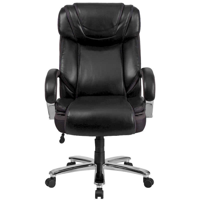 Big & Tall Chefsessel aus LeatherSoft mit Rollen und ergonomischen Funktionen
