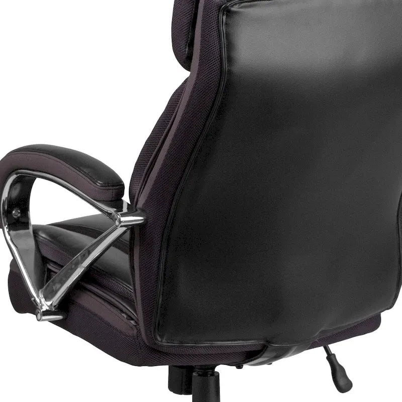 Big & Tall Chefsessel aus LeatherSoft mit Rollen und ergonomischen Funktionen