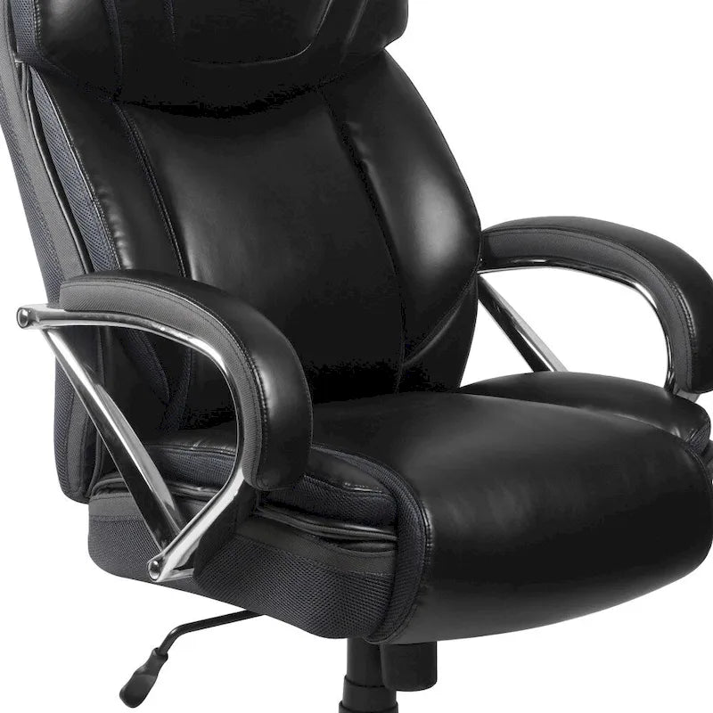 Big & Tall Chefsessel aus LeatherSoft mit Rollen und ergonomischen Funktionen