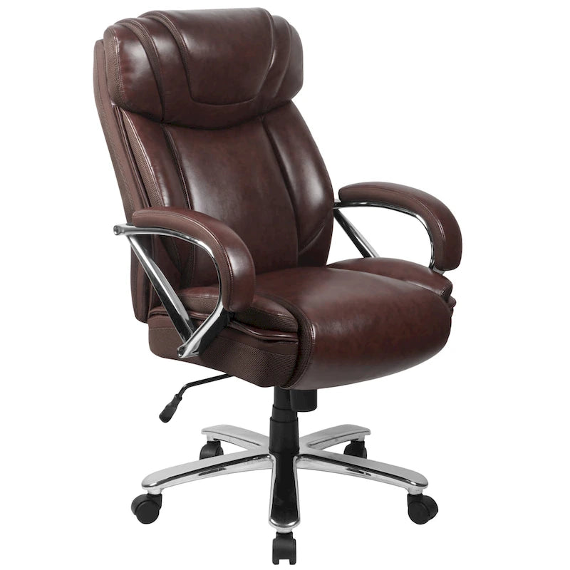 Big & Tall Chefsessel aus LeatherSoft mit Rollen und ergonomischen Funktionen