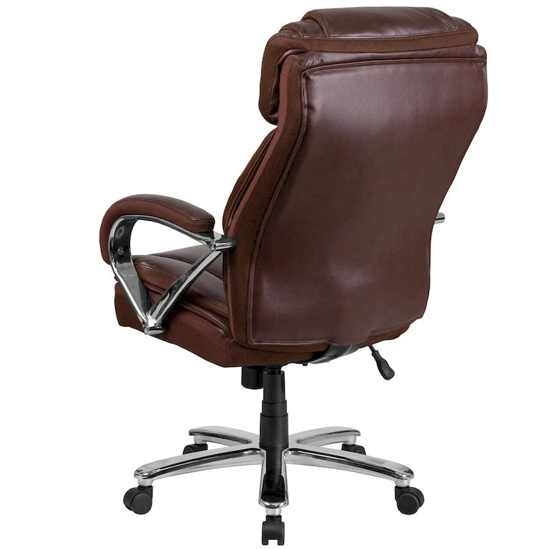 Big & Tall Chefsessel aus LeatherSoft mit Rollen und ergonomischen Funktionen
