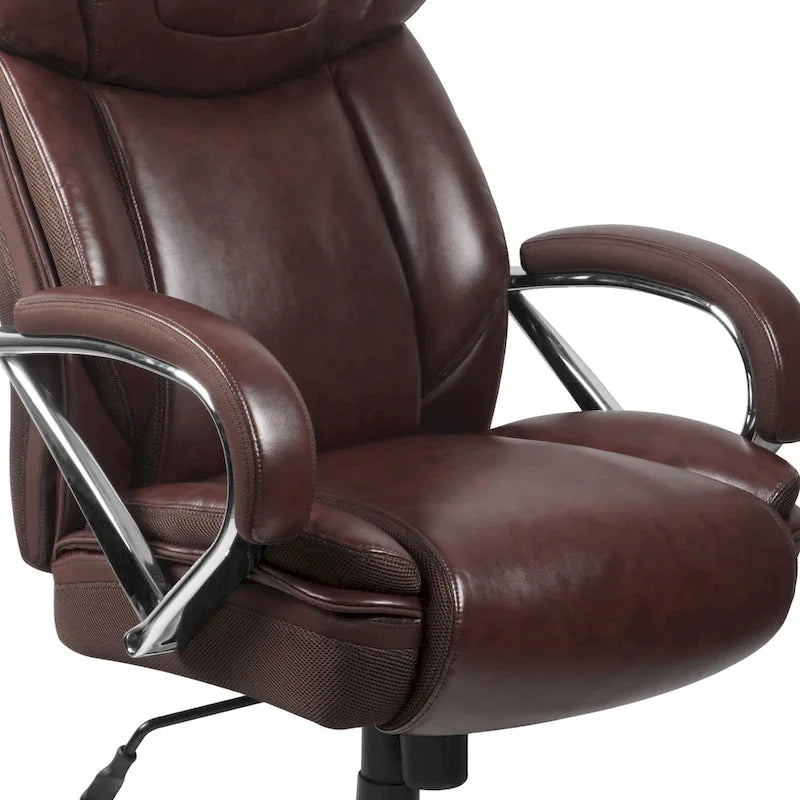 Big & Tall Chefsessel aus LeatherSoft mit Rollen und ergonomischen Funktionen
