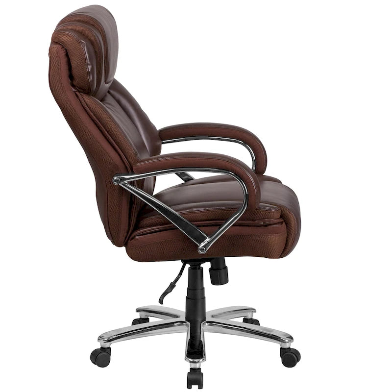 Big & Tall Chefsessel aus LeatherSoft mit Rollen und ergonomischen Funktionen