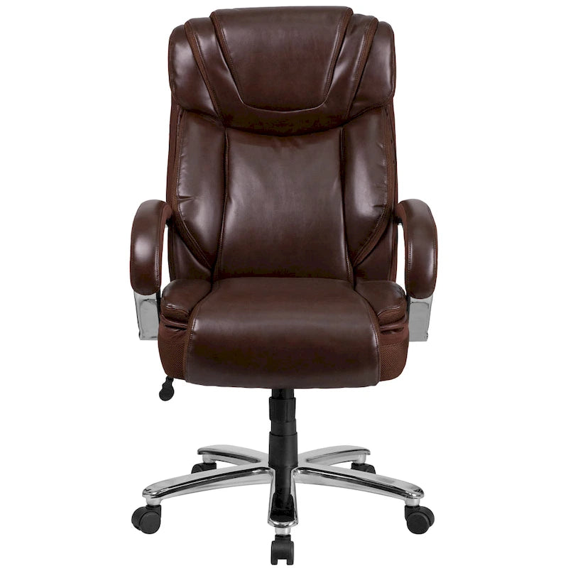 Big & Tall Chefsessel aus LeatherSoft mit Rollen und ergonomischen Funktionen