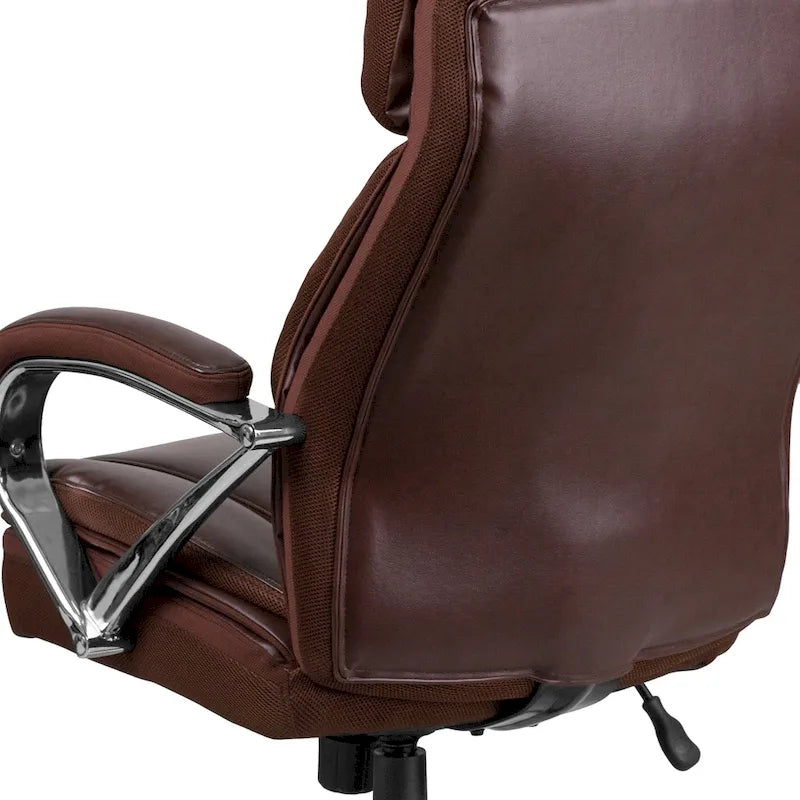 Big & Tall Chefsessel aus LeatherSoft mit Rollen und ergonomischen Funktionen