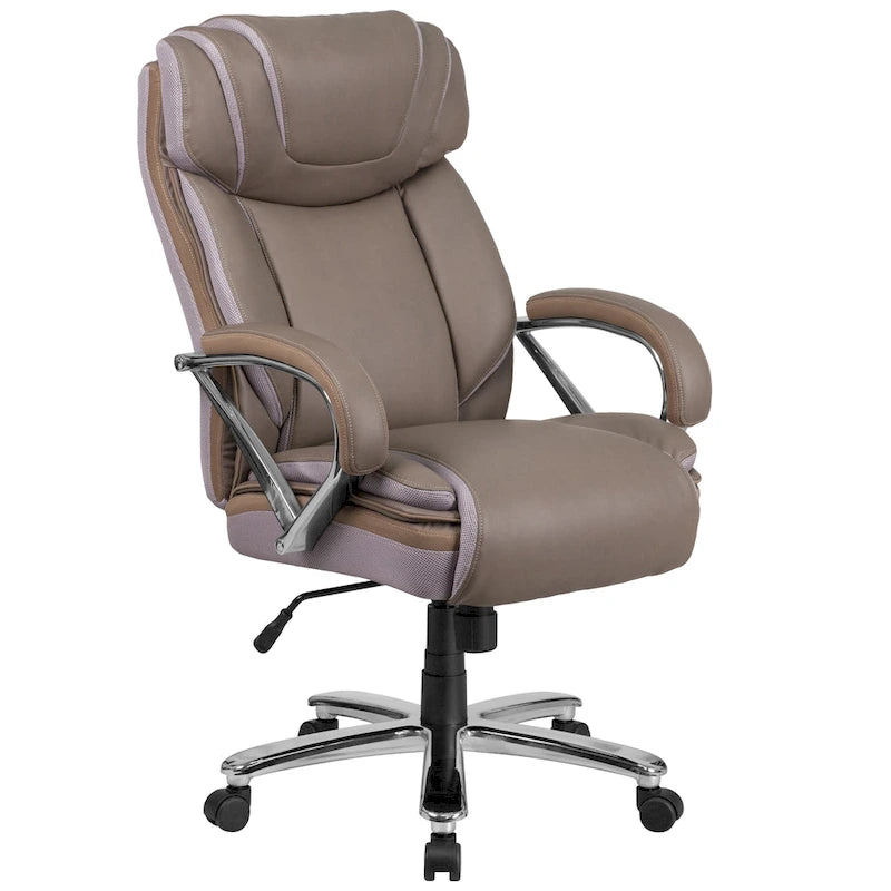 Big & Tall Chefsessel aus LeatherSoft mit Rollen und ergonomischen Funktionen