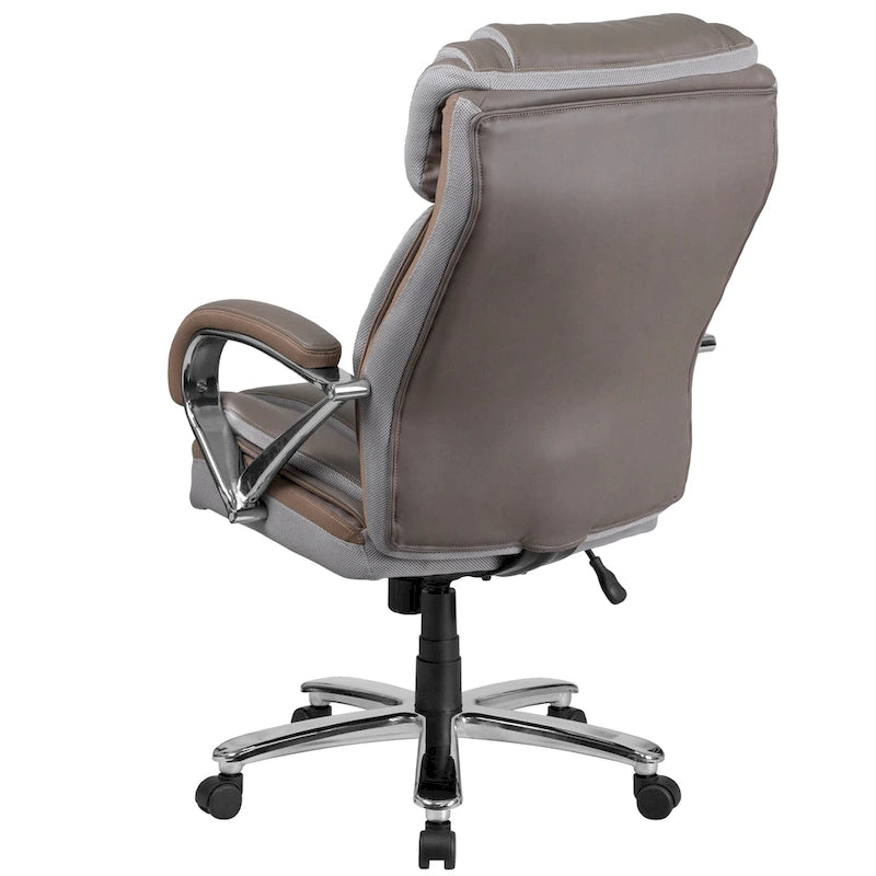 Big & Tall Chefsessel aus LeatherSoft mit Rollen und ergonomischen Funktionen