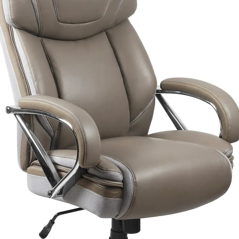Big & Tall Chefsessel aus LeatherSoft mit Rollen und ergonomischen Funktionen