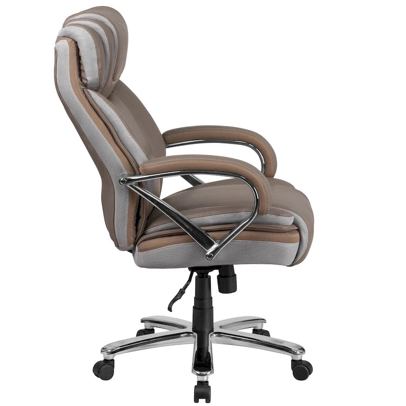 Big & Tall Chefsessel aus LeatherSoft mit Rollen und ergonomischen Funktionen