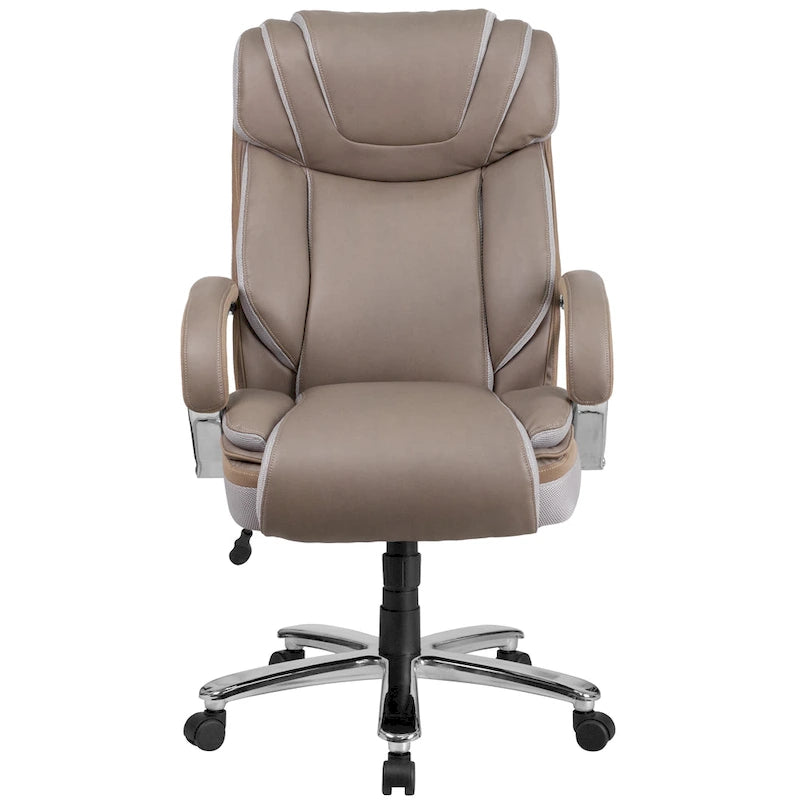 Big & Tall Chefsessel aus LeatherSoft mit Rollen und ergonomischen Funktionen