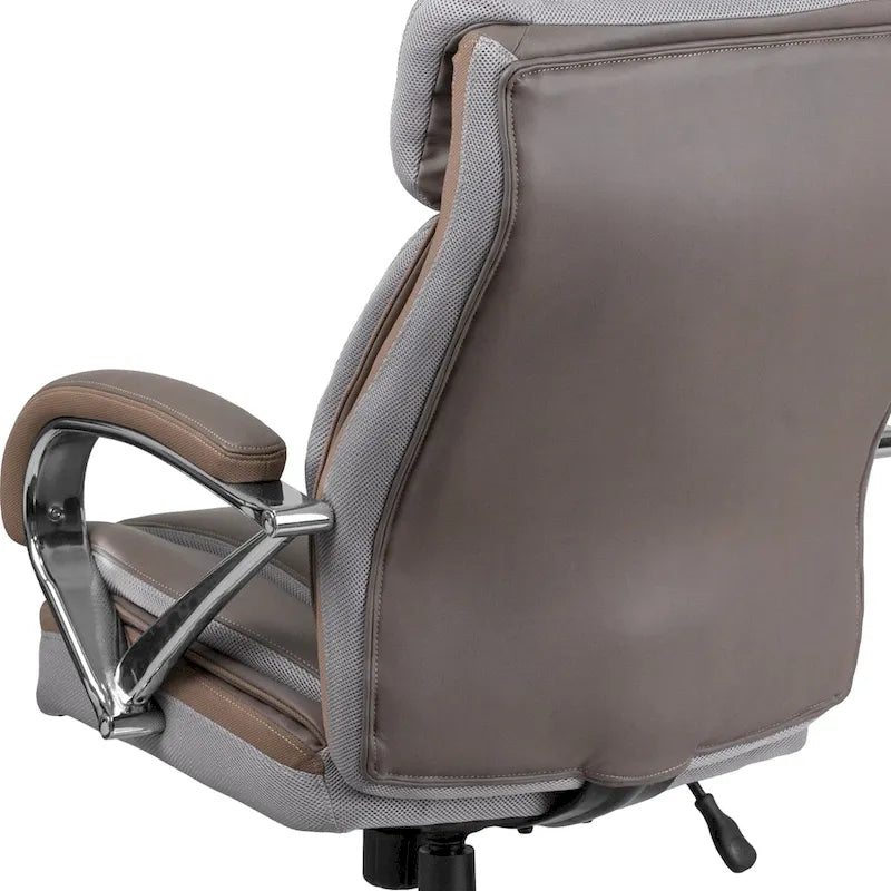 Big & Tall Chefsessel aus LeatherSoft mit Rollen und ergonomischen Funktionen