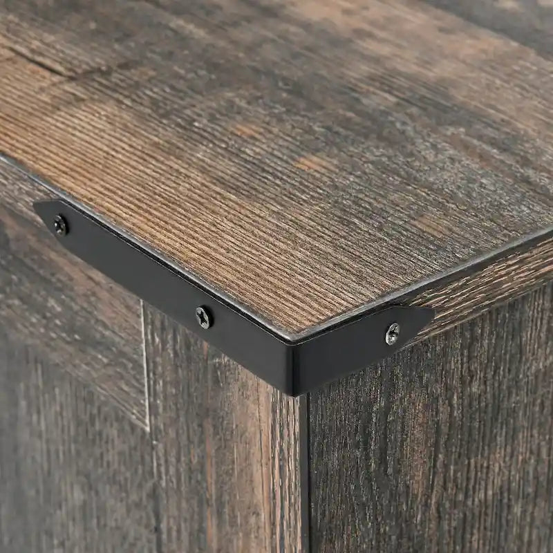 Rustikaler Aktenschrank aus Holz mit 4 Schubladen und Schloss