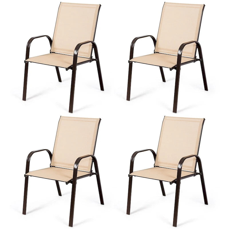4er-Set Gartenstühle mit Armlehne, Terrasse Garten